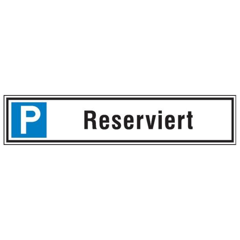 Parkplatzschild 520 x 110 mm Alu, Reserviert