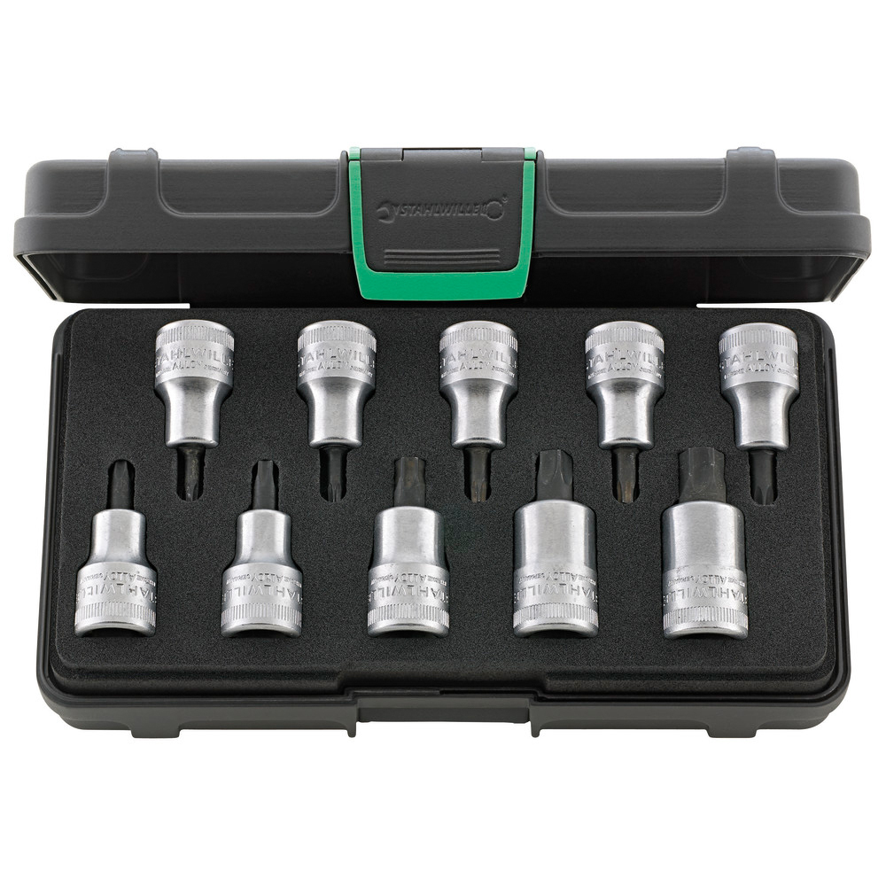 Schraubendreher-Einsatzgarnitur 1/2" 10-teilig Torx