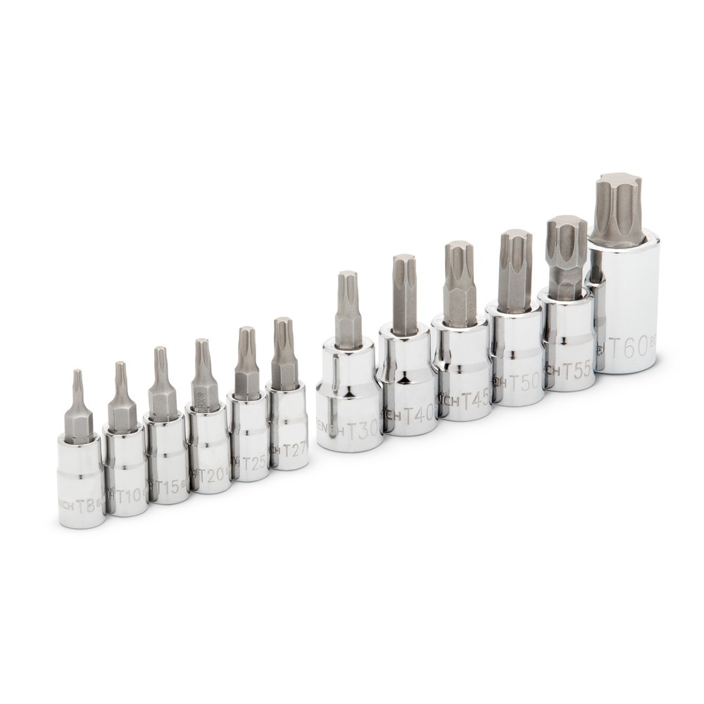 Torx Bit-Steckschlüsseleinsätze 1/4", 3/8", 1/2" - 13-tlg.