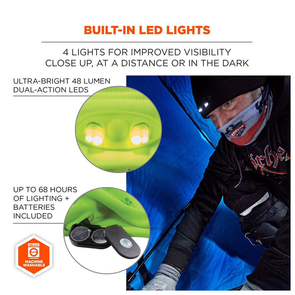Ergodyne Fleecemütze N-Ferno 6804, mit 4 LEDs, lime, Bild 5