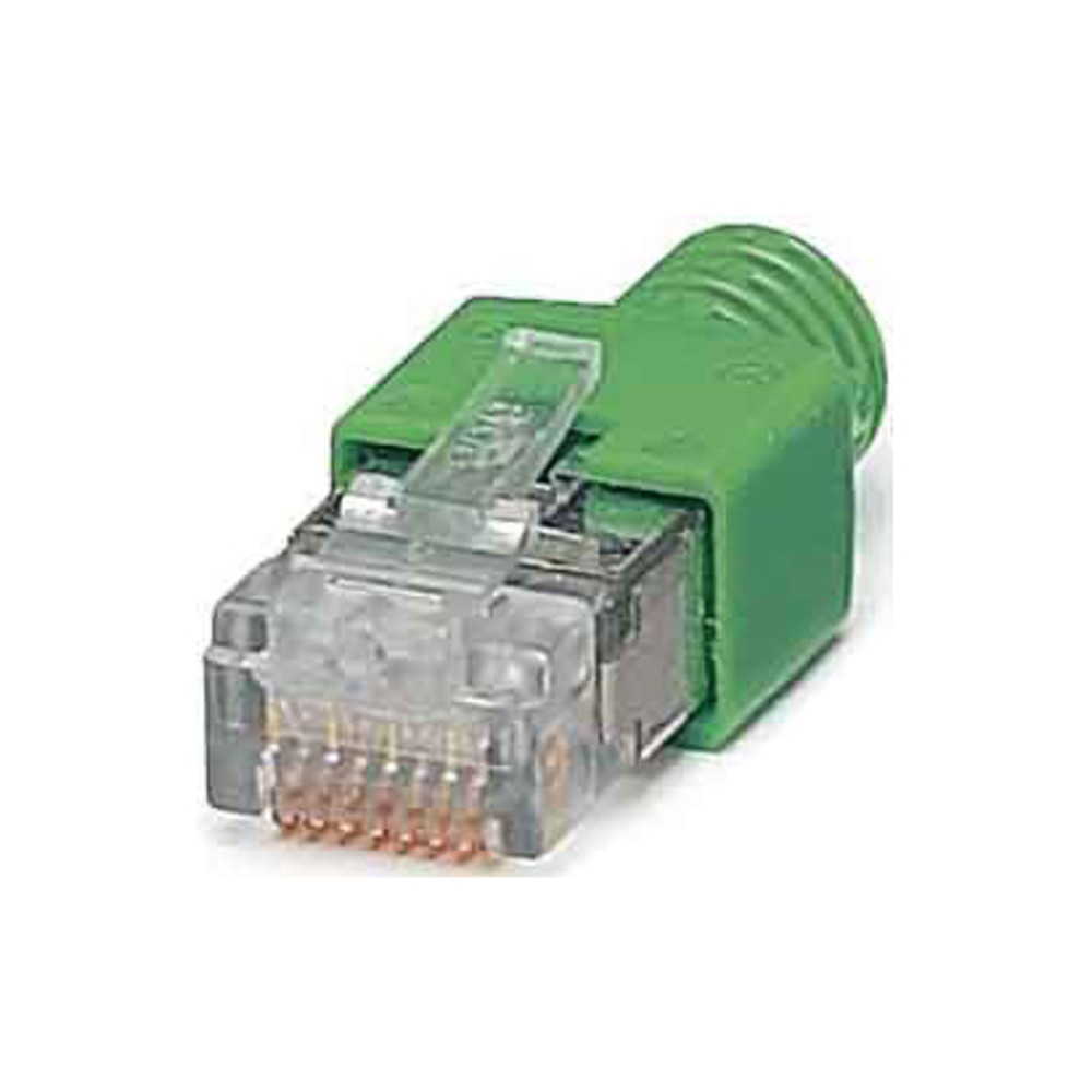 RJ45-Stecker, geschirmt, Knickschutztülle, grün, für Crosskabel