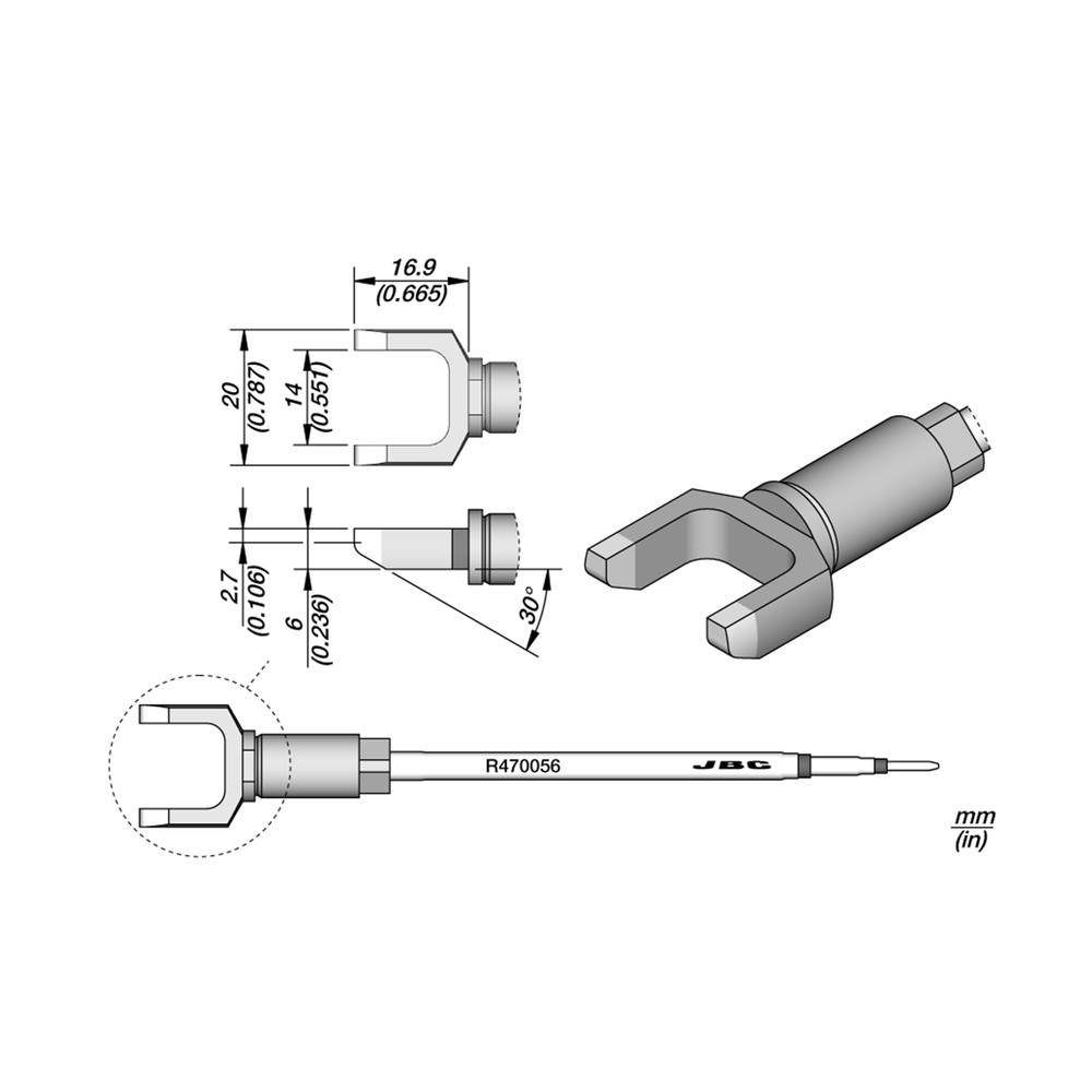 Lötkartusche bleifrei, R470056/20,0 x 16,9 mm, Faston-Terminal
