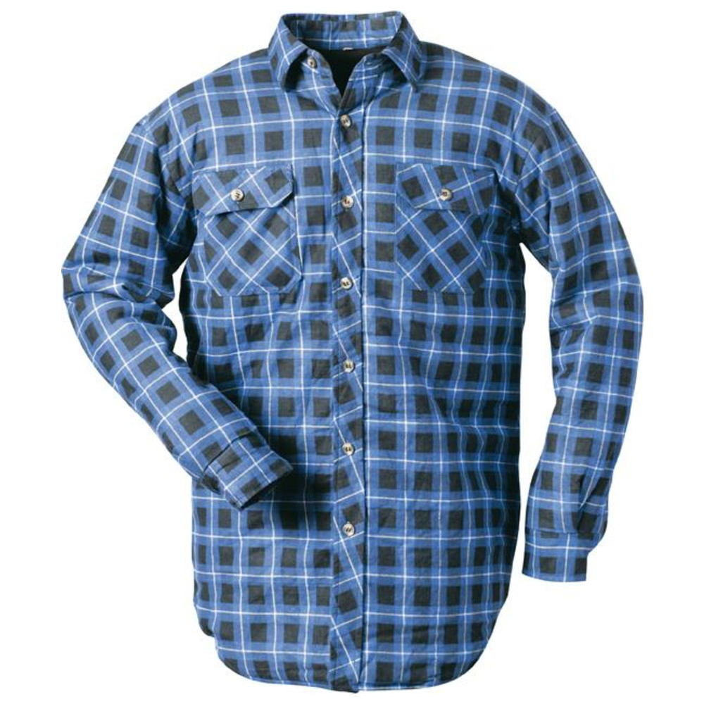 Thermohemd, gefüttert, Gr. 2XL, blau-kariert