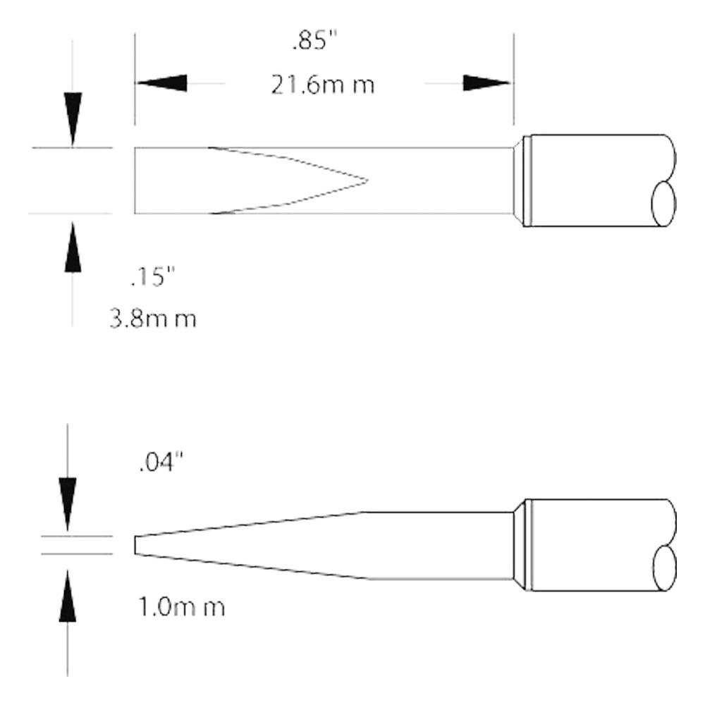 Metcal Lötpatrone für MX-500 STTC, 1,0 mm, 21,6 mm, konisch