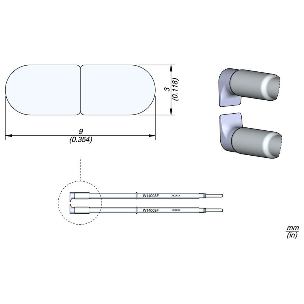 JBC Abisolierkartusche, Flachklinge 3 x 9 mm