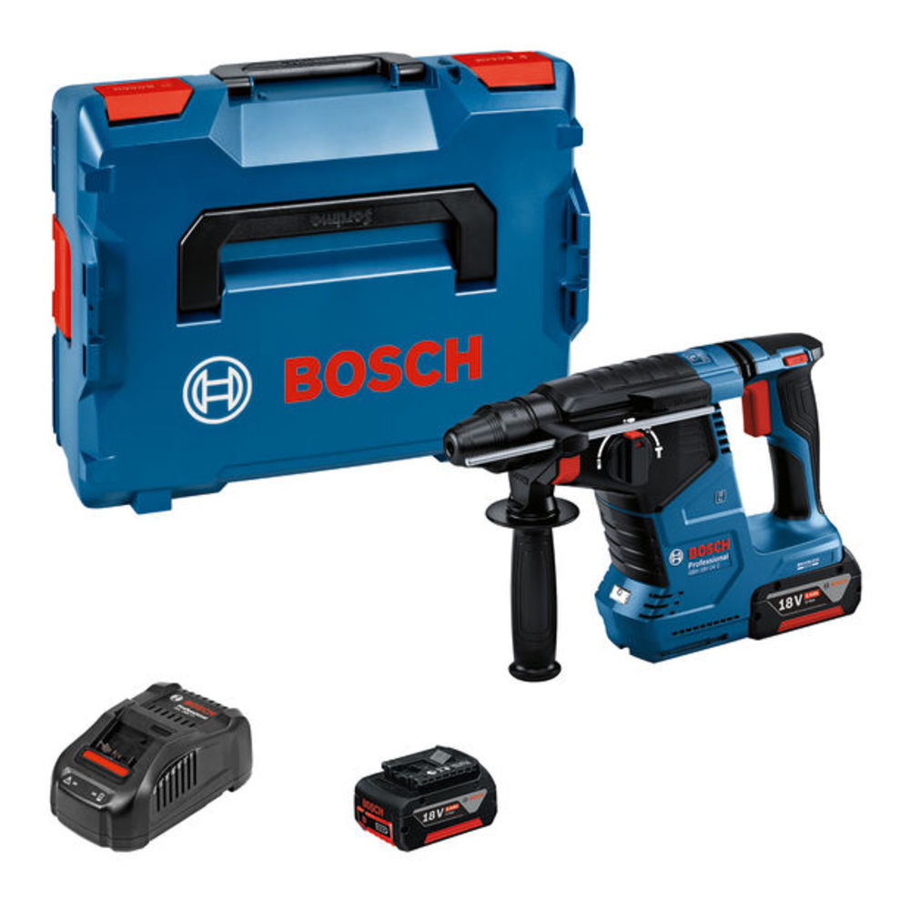Akku-Bohrhammer mit SDS plus GBH 18V-24 C, 2 x Akku GBA 18V 5.0Ah in L-BOXX