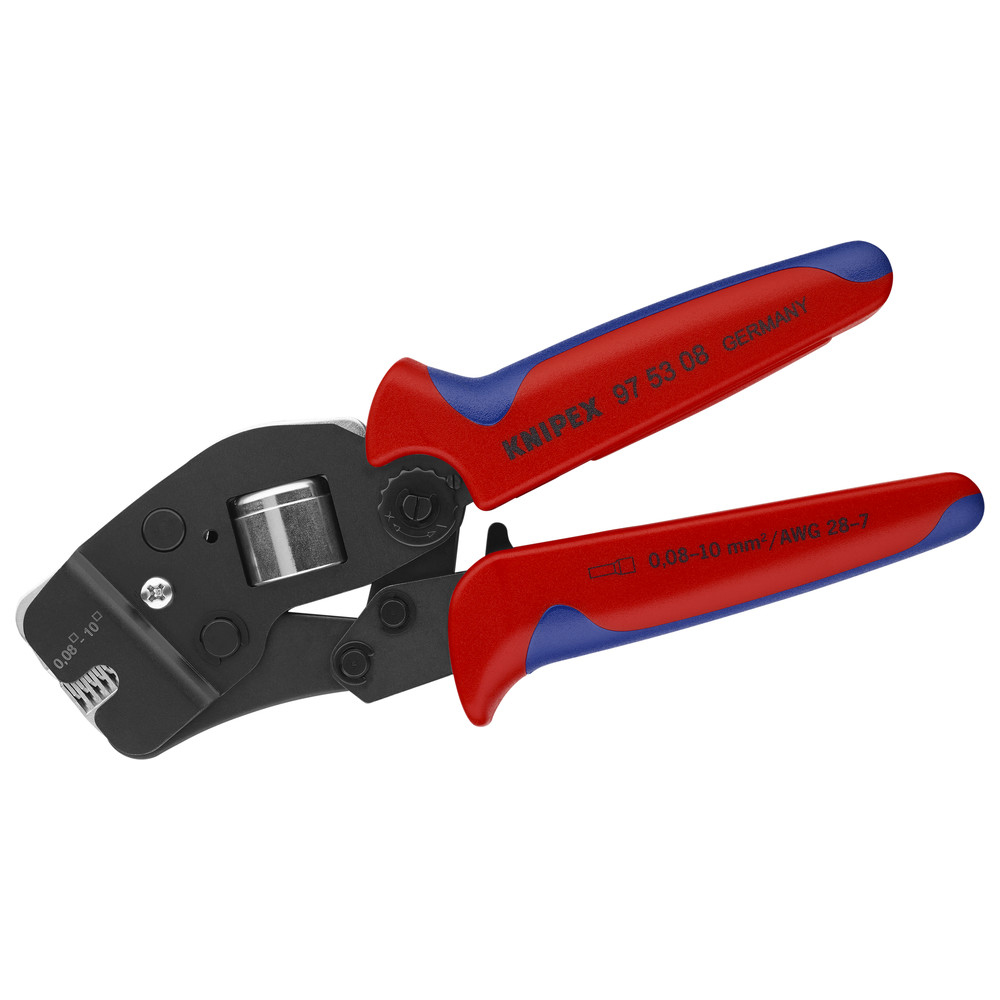 Selbsteinstellende Crimpzange für Aderendhülsen, 0,08-10 mm², front