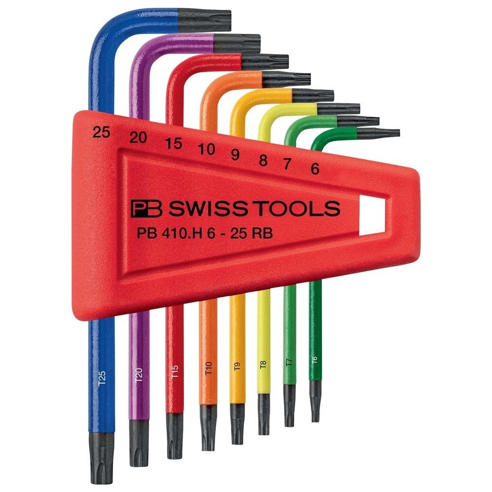Winkelschraubendreher- Satz im Kunststoffhalter 8-teilig T6-T25 Rainbow PB Swiss