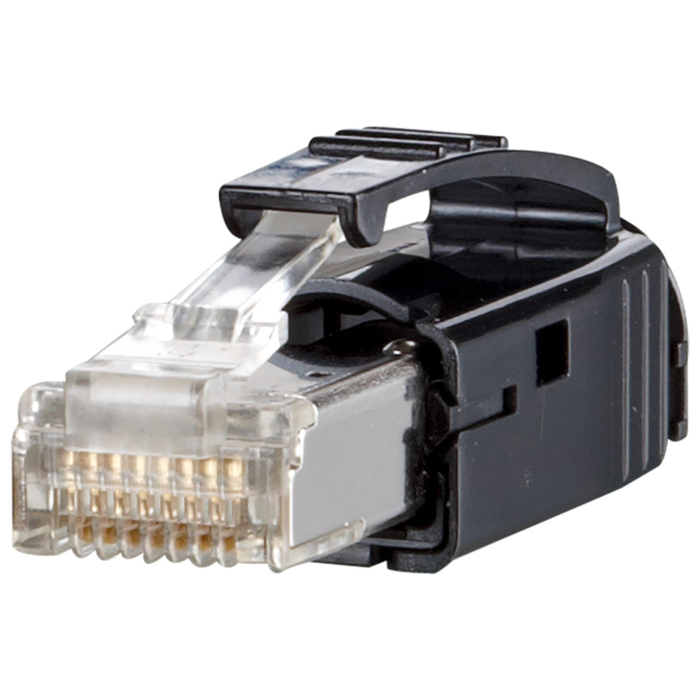 Stecker E-DAT Industry RJ45 plug black, IP20, Cat. 6A