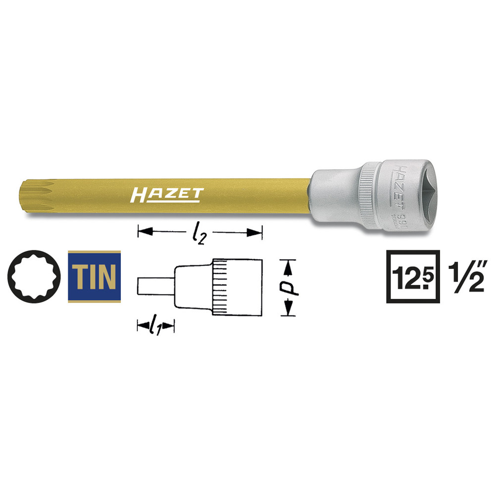 Schraubendreher-Steckschlüsseleinsatz 990SLG-10 - Vierkant hohl 12,5 mm (1/2 Zo