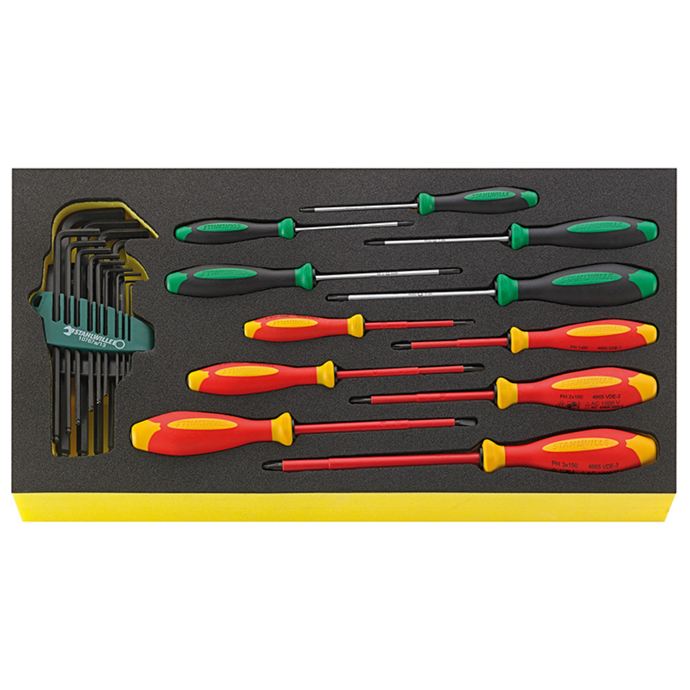 TCS WT 4650-4665 Schraubendrehersatz DRALL+ 24-teilig in TCS Einlage
