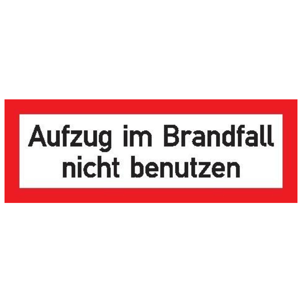 Aufzug im Brandfall n. b.148 x 52 mm, Folie, selbstklebend