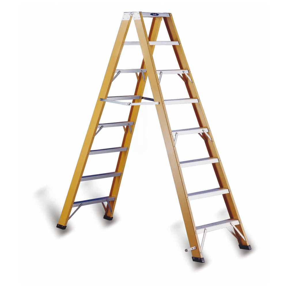 Stufen-Stehleiter mit 2 x 10 Stufen, Höhe 2,50m, 30.000V