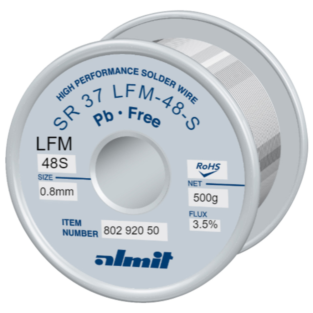 Almit Lötdraht, SR-37 LFM-48 S, 0,8 mm, 500 g