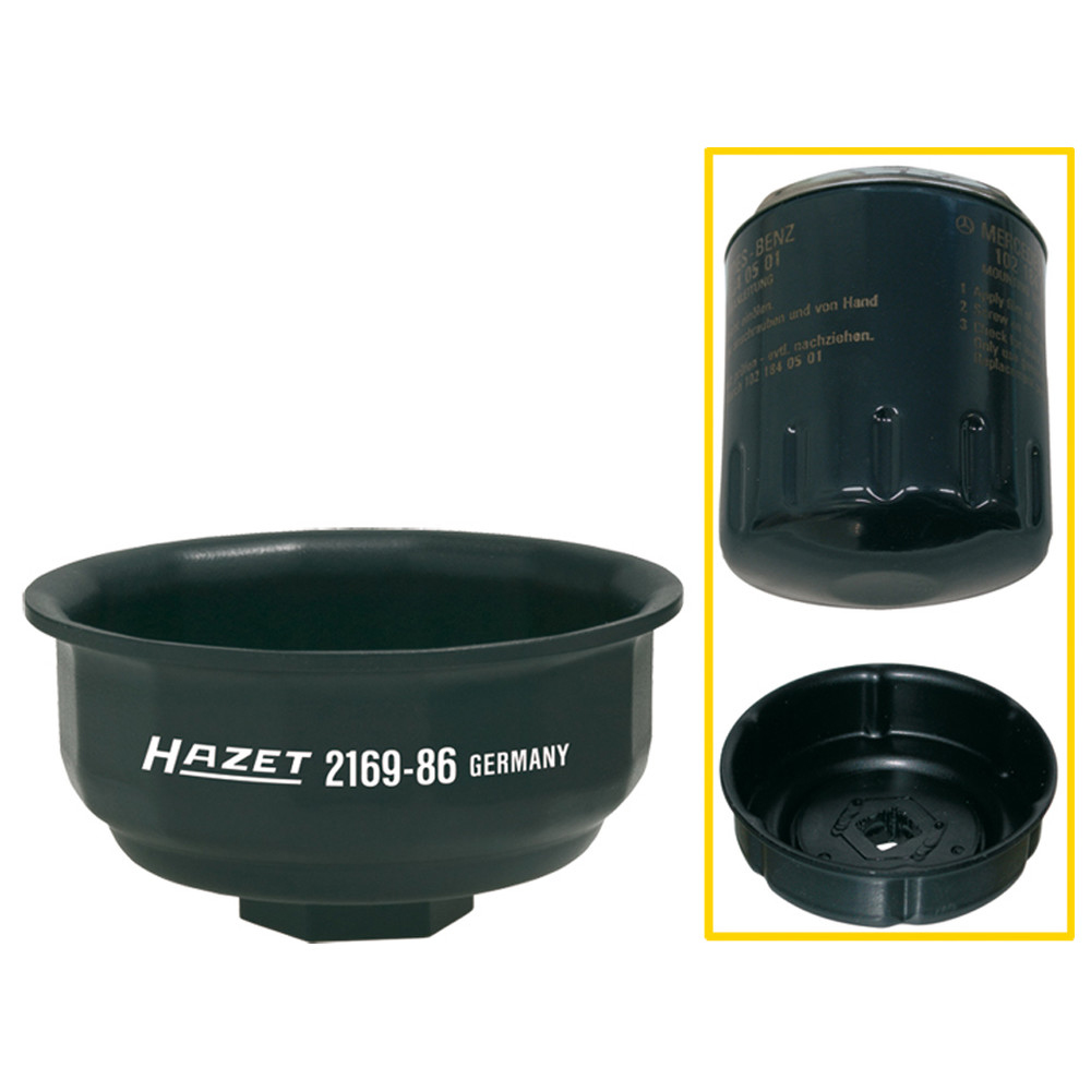 Ölfilter-Schlüssel 2169-86 - Vierkant hohl 12,5 mm (1/2 Zoll) - Rillenprofil