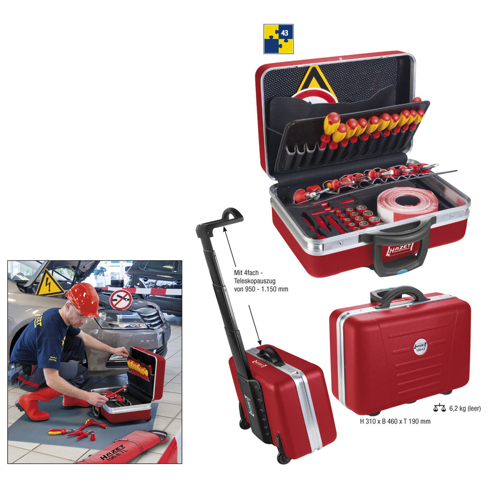 Werkzeug-Satz für Hybrid- und Elektrofahrzeuge 150/43 - Vierkant hohl 10 mm (3/