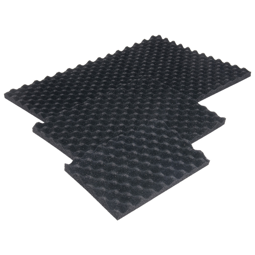 Warmbier PU-Schaumstoff schwarz, ESD, 353 x 253 x 20 mm, Profil 1:1