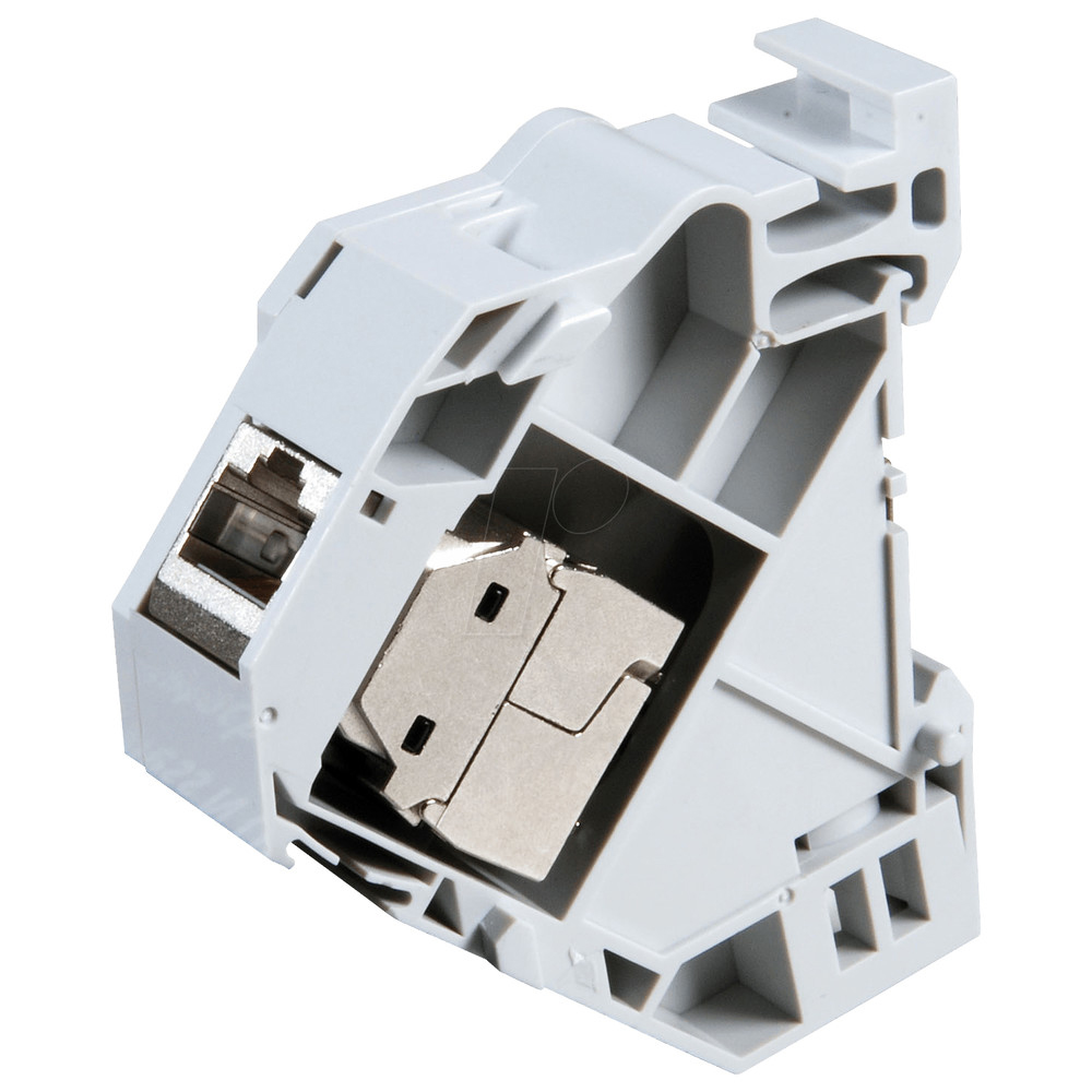 Hutschienen-Moduladapter für Keystonemodul RJ45, ohne Modul