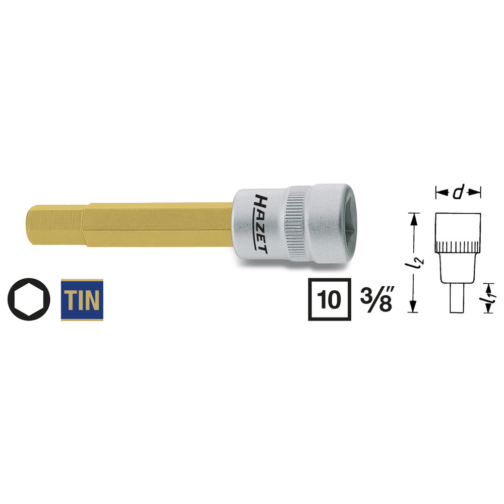 Schraubendreher-Steckschlüsseleinsatz 8801-7 - Vierkant hohl 10 mm (3/8 Zoll) -