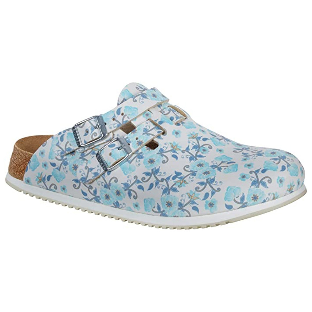 Clog Kay Superlauf, Birko-Flor, Blooming Roses Black, schmal, Gr. 35