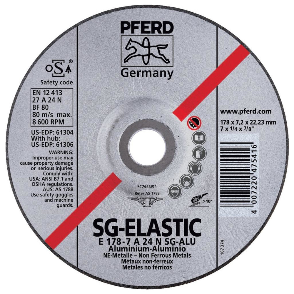 Schruppscheibe A24NSG Alu115 x 7,2 mm gekröpft