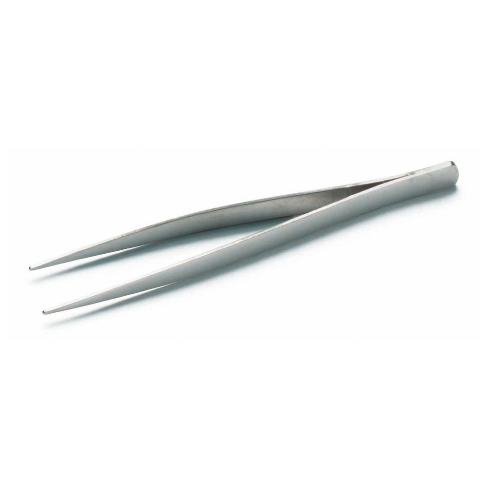 Technische Pinzette aus Stahl gerade, spitze Form, ohne Zahnung, Länge 120 mm