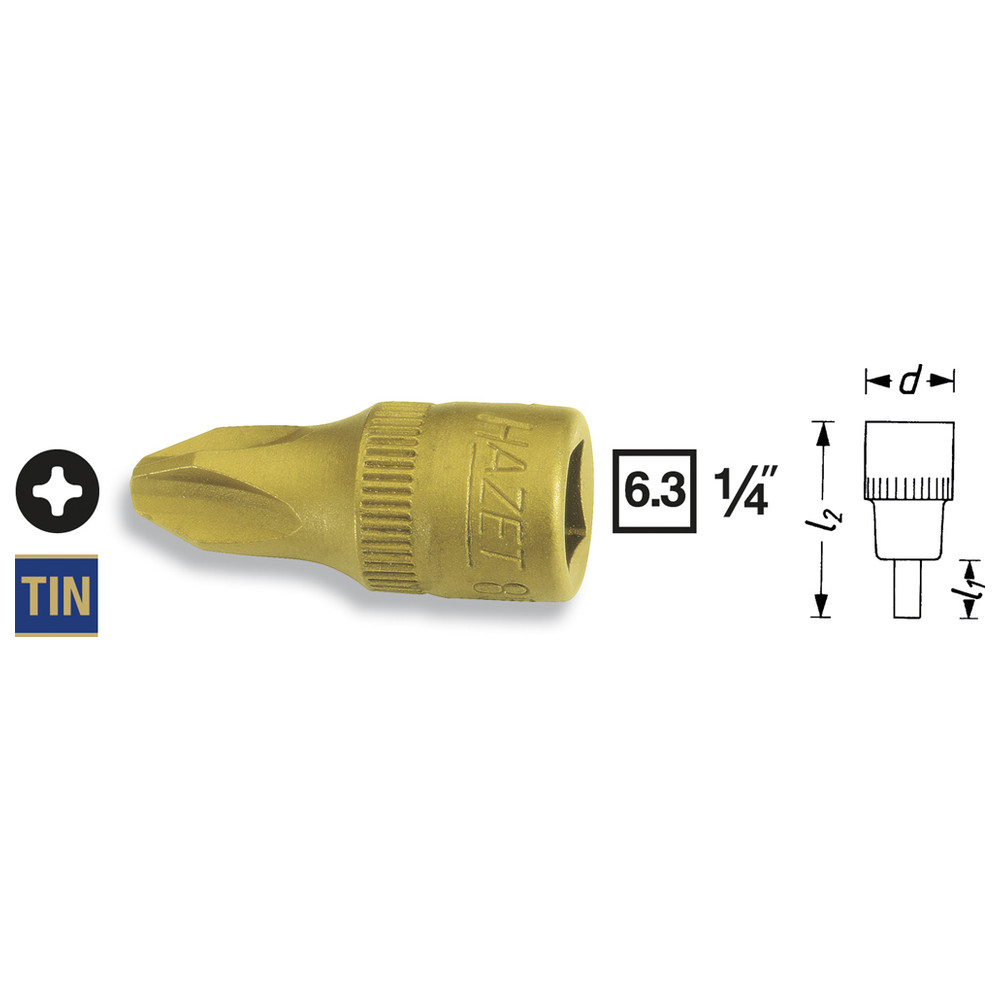 Schraubendreher-Steckschlüsseleinsatz 8506-PH1 - Vierkant hohl 6,3 mm (1/4 Zoll