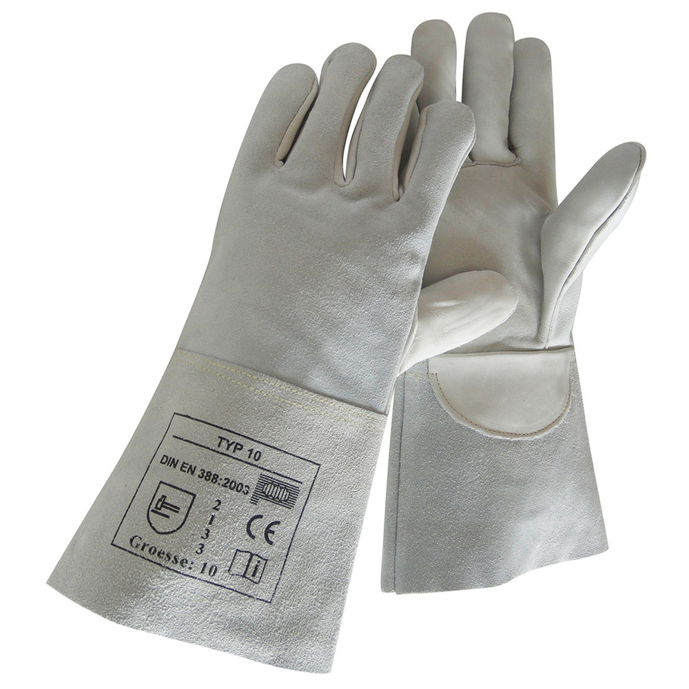 Schweißerhandschuhe Typ 10 Spaltleder, 35 cm, Gr. 10