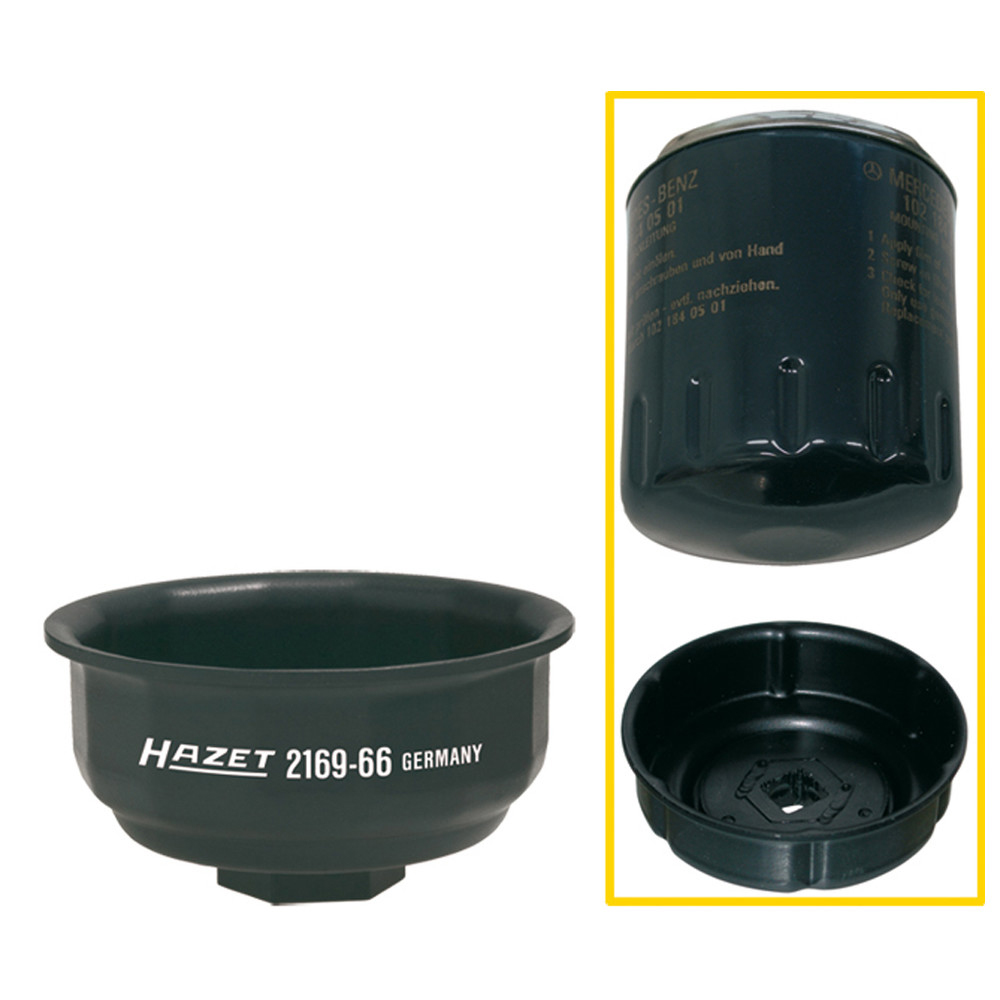 Ölfilter-Schlüssel 2169-66 - Vierkant hohl 12,5 mm (1/2 Zoll) - Rillenprofil