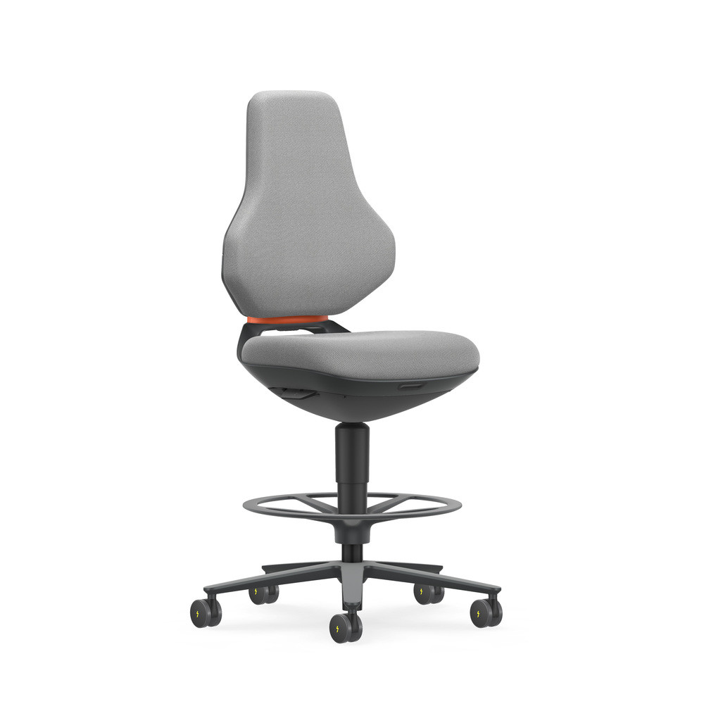 Bimos Drehstuhl Texon, mit Sitz-Stopp-Rolle, ESD, Stoff grau, Bild 4