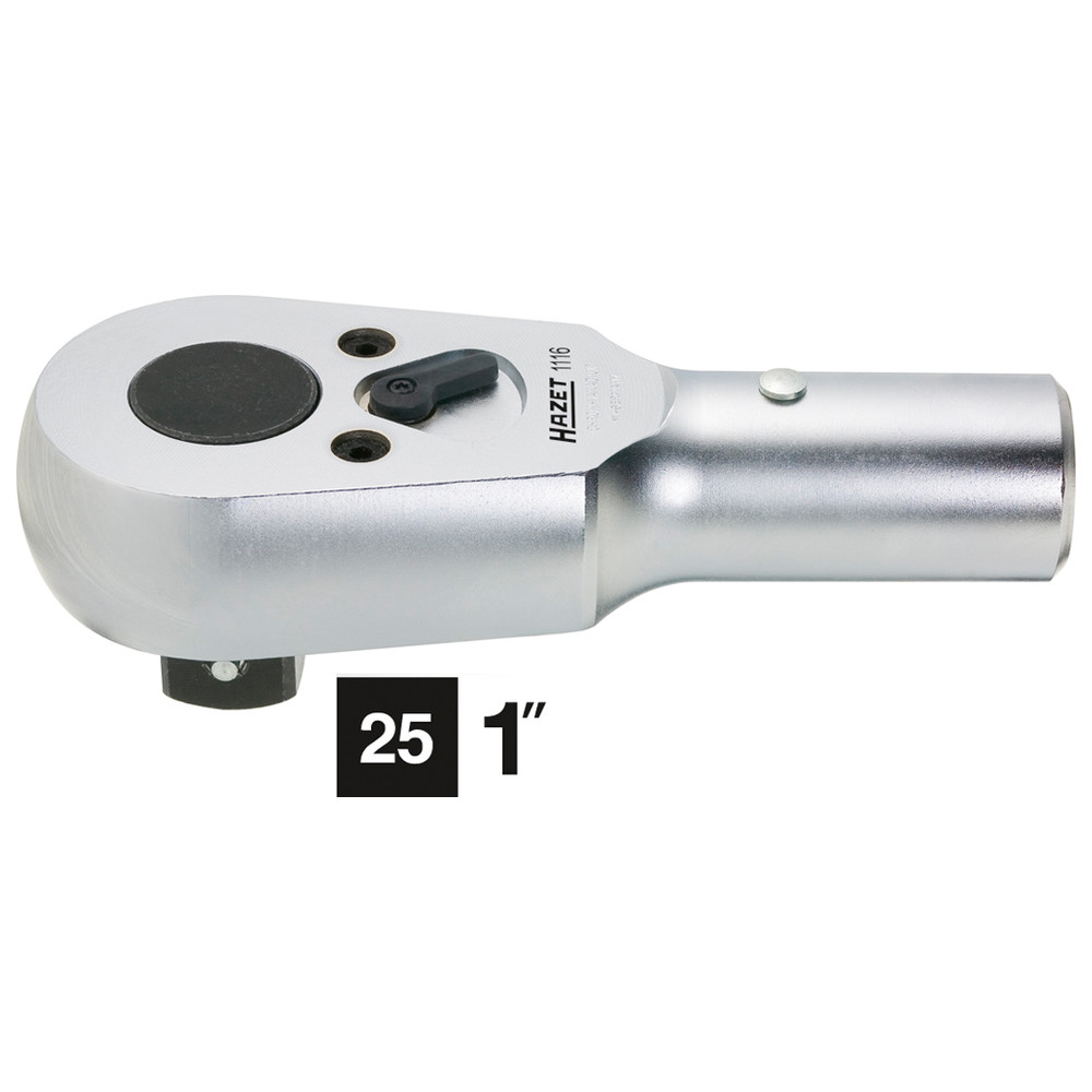Umschalt-Knarrenkopf 1116 - Vierkant massiv 25 mm (1 Zoll) - Gesamtlänge: 195 m