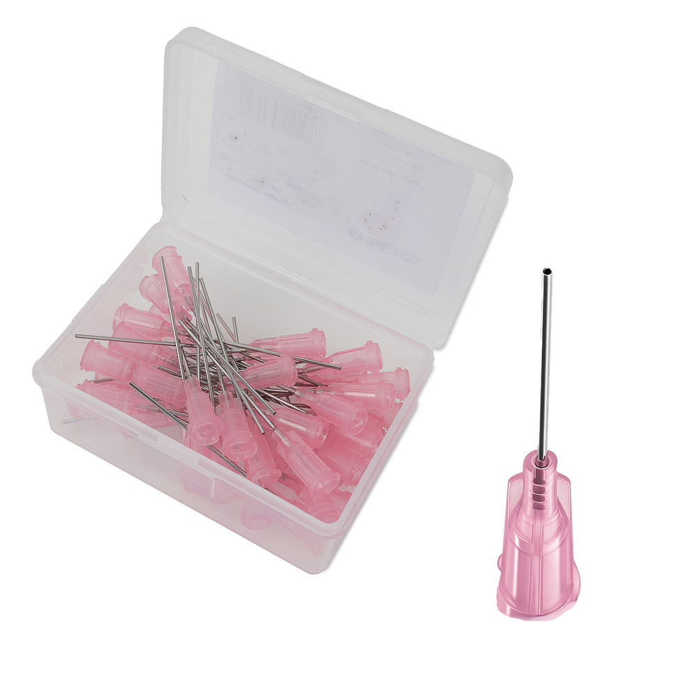 WETEC Dosiernadel, gerade, 1,5", 0,60 mm / Gauge 20, rosa