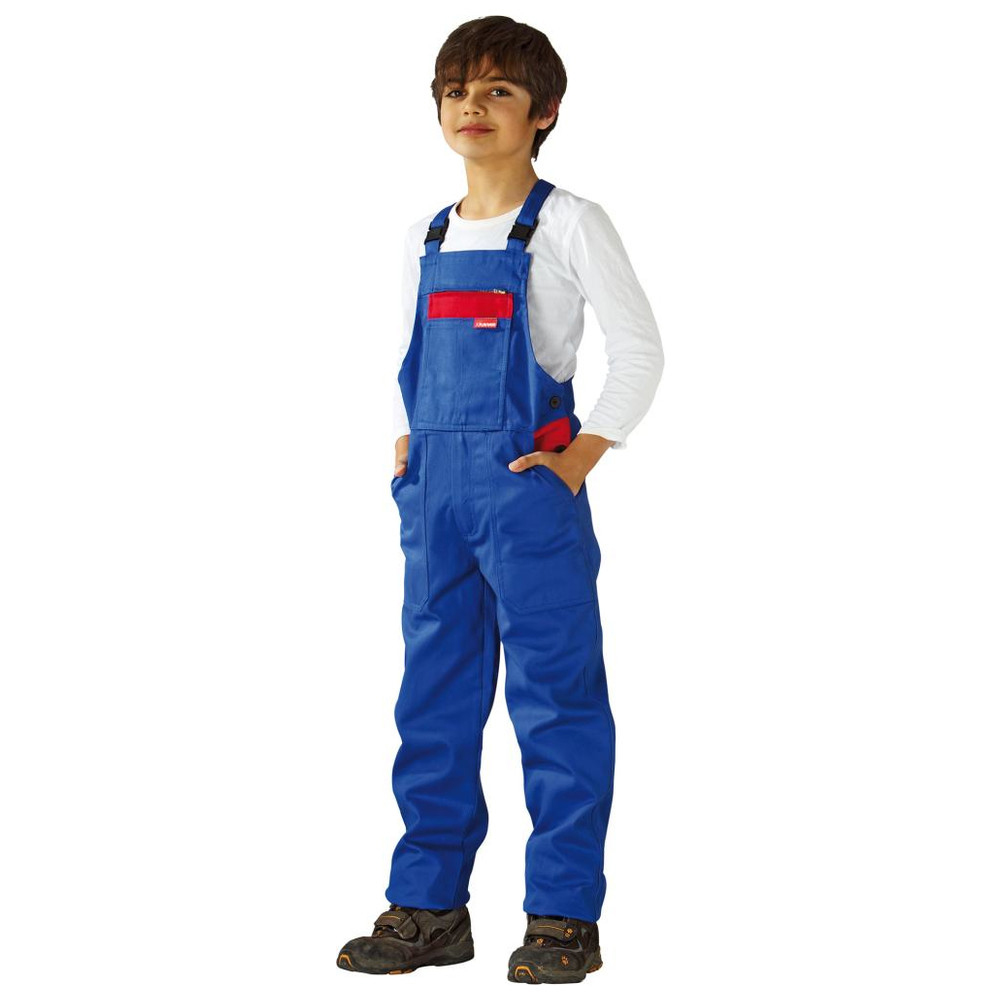 Kinderlatzhose,100%BW,294g/qm,158/164, kornblau/rot