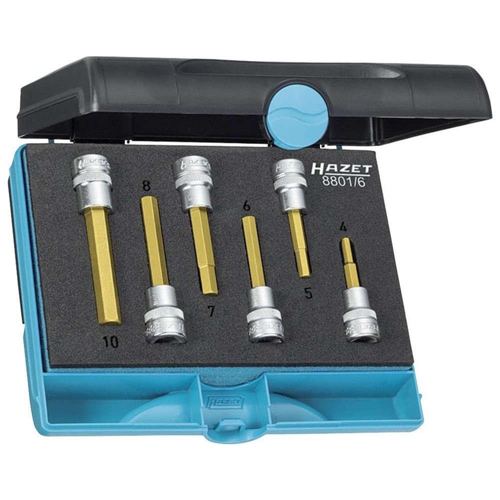 Schraubendreher-Einsatz-Garnitur 3/8" 6-teilig 4-10 mm i6-kant