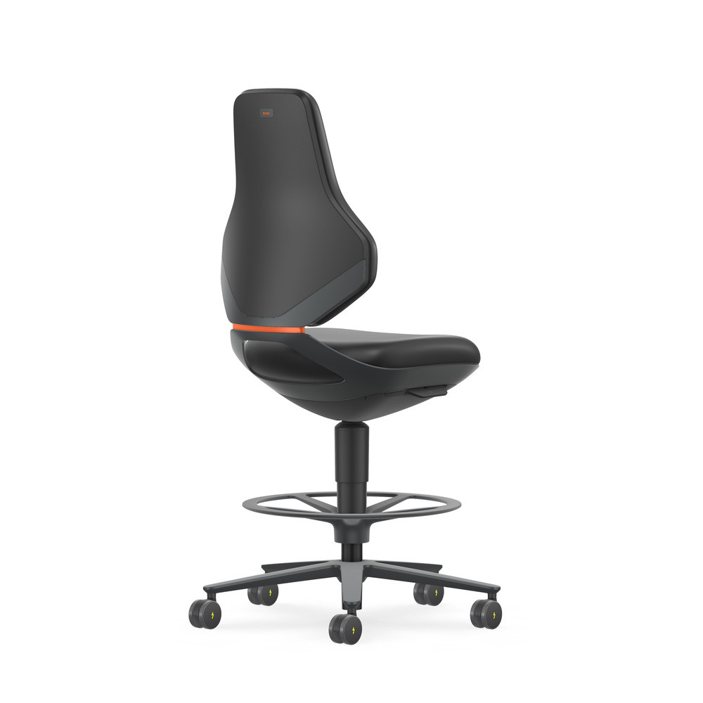 Bimos Drehstuhl Texon, mit Sitz-Stopp-Rolle, ESD, Kunstleder schwarz, Bild 2