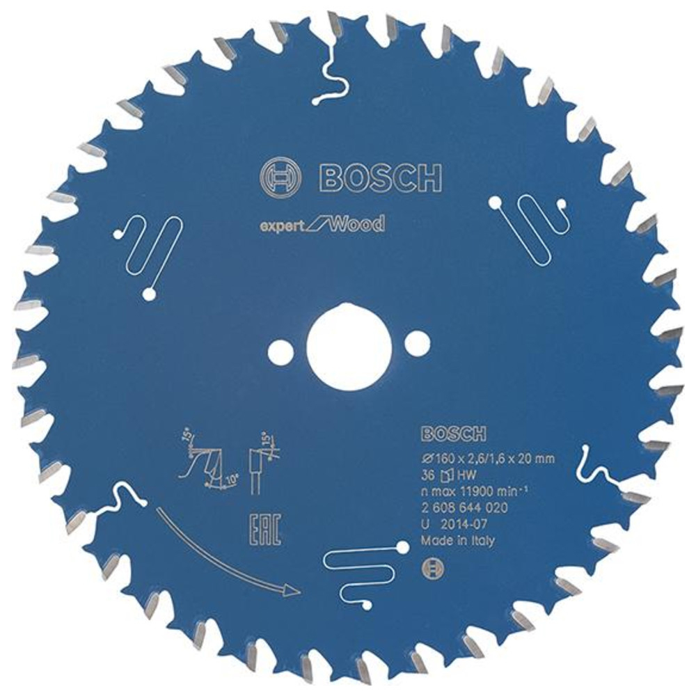 HW Kreissägebl.Expert W 160x2,6x20mm Z36 W Bosch