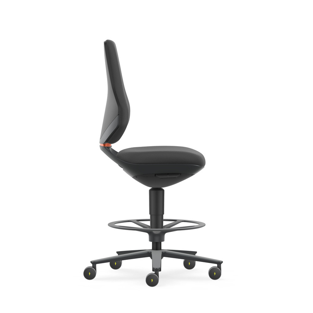 Bimos Drehstuhl Texon, mit Sitz-Stopp-Rolle, ESD, Supertec schwarz, Bild 2