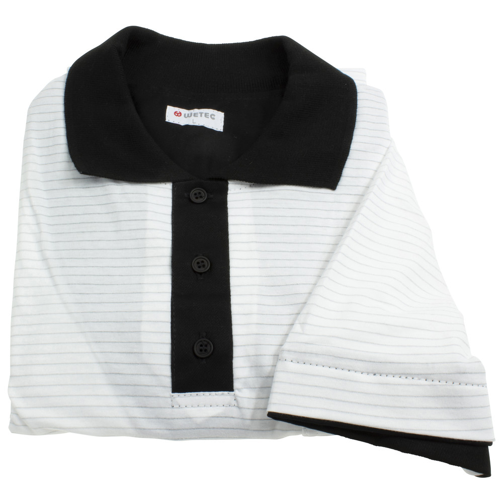 ESD-Polo-Shirt, mit schwarzem Kragen, XS, weiß