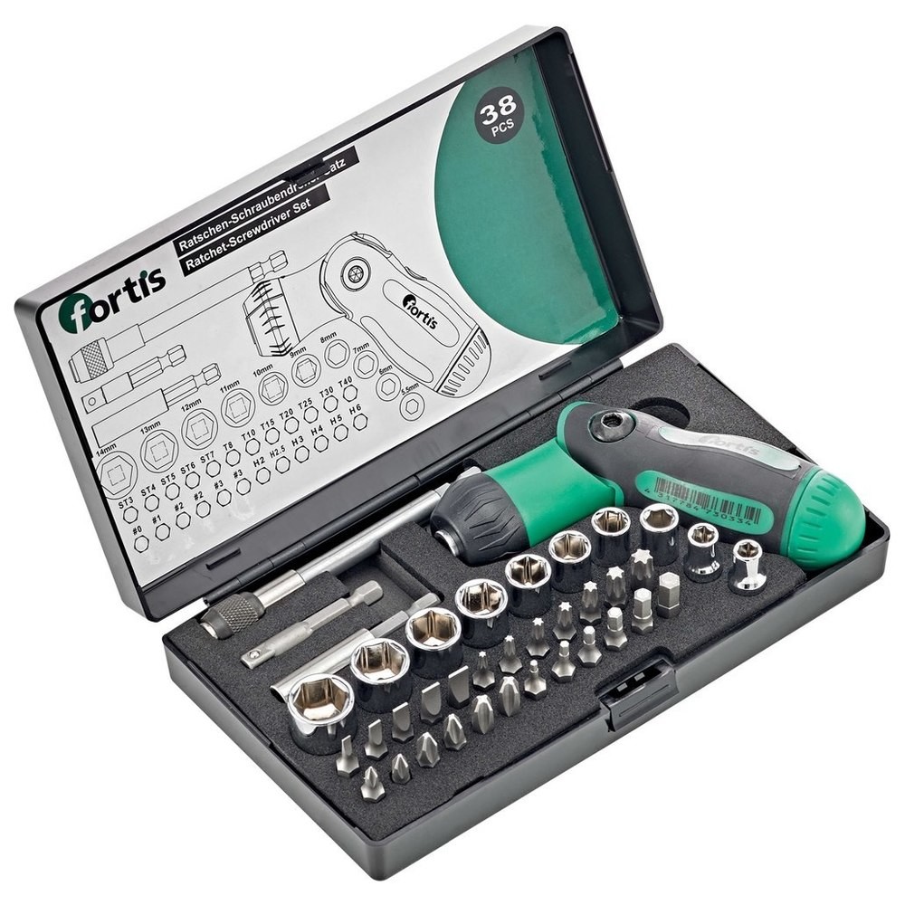 Ratsch.-Schraubendr.-Stz. 38tlg. FORTIS