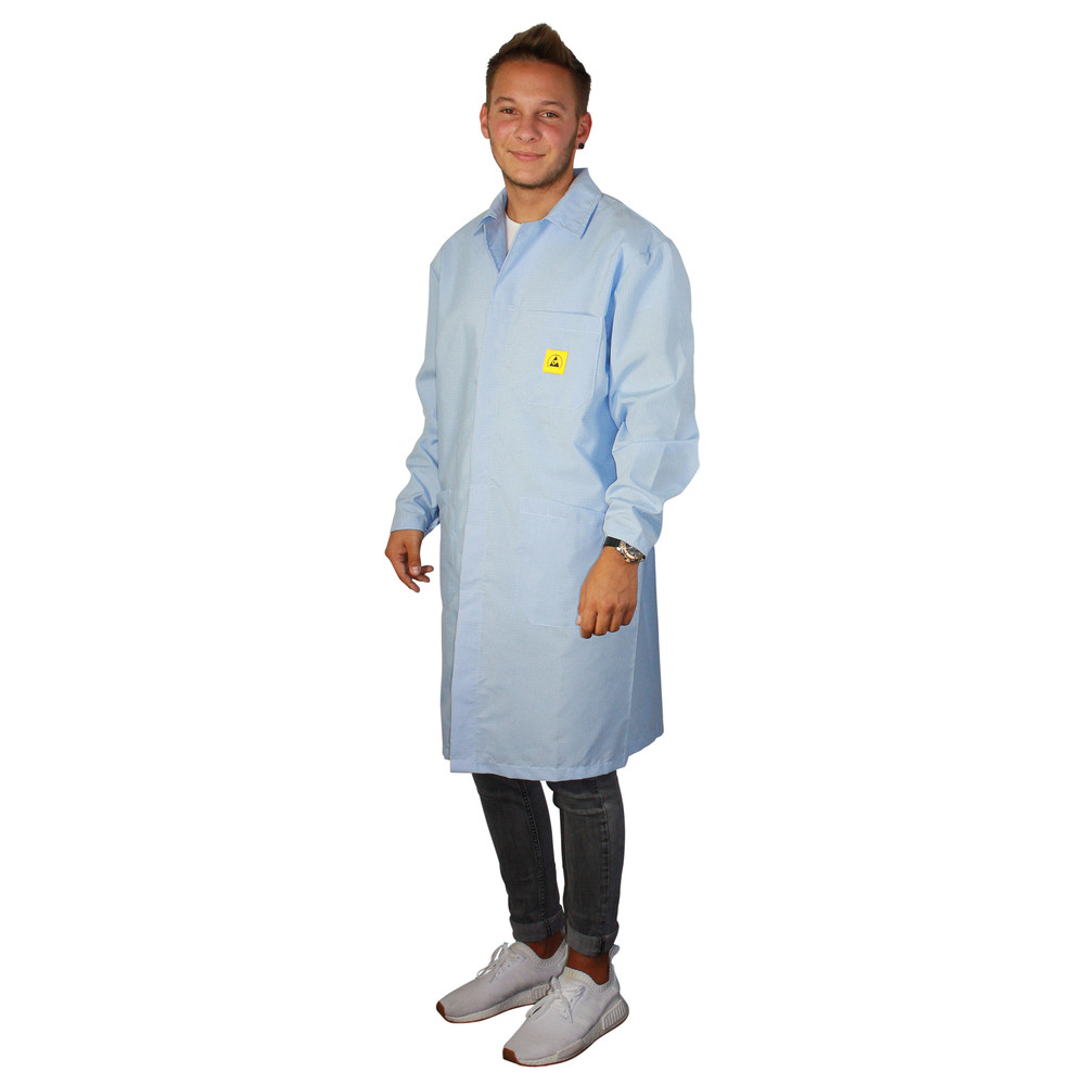 WETEC ESD-Arbeitsmantel AM-156, ESD, L, hellblau