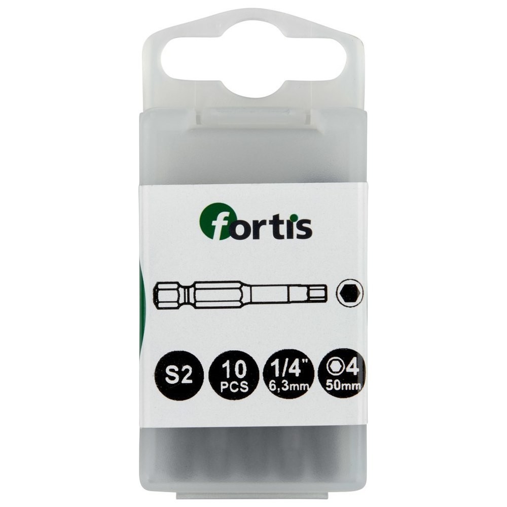 Bit 1/4" DIN3126 E6,3 Hex 4 x50mm 10Stk.FORTIS