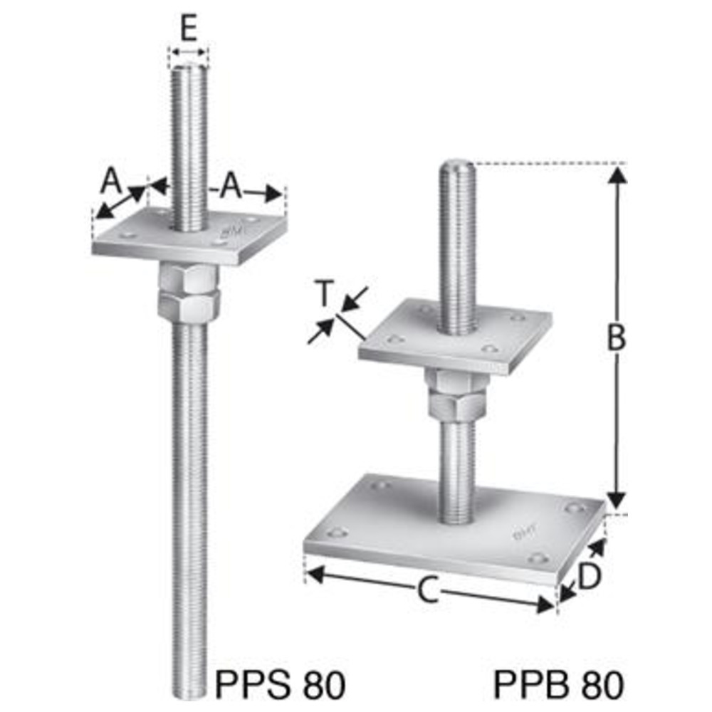 Stützenfuß PPS80G-B SST