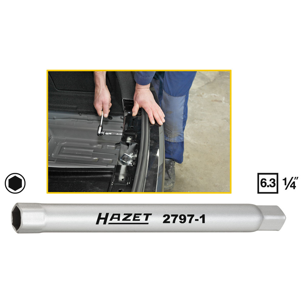 Stoßfänger-Rohr-Steckschlüssel 2797-1 - Vierkant hohl 6,3 mm (1/4 Zoll) - Außen