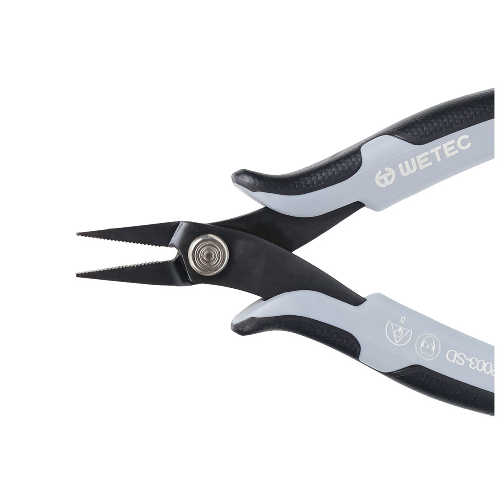WETEC ECO Mini-Flachzange, kurz, Greifflächen geriffelt, 3,0, ESD-Griffe, Bild 4