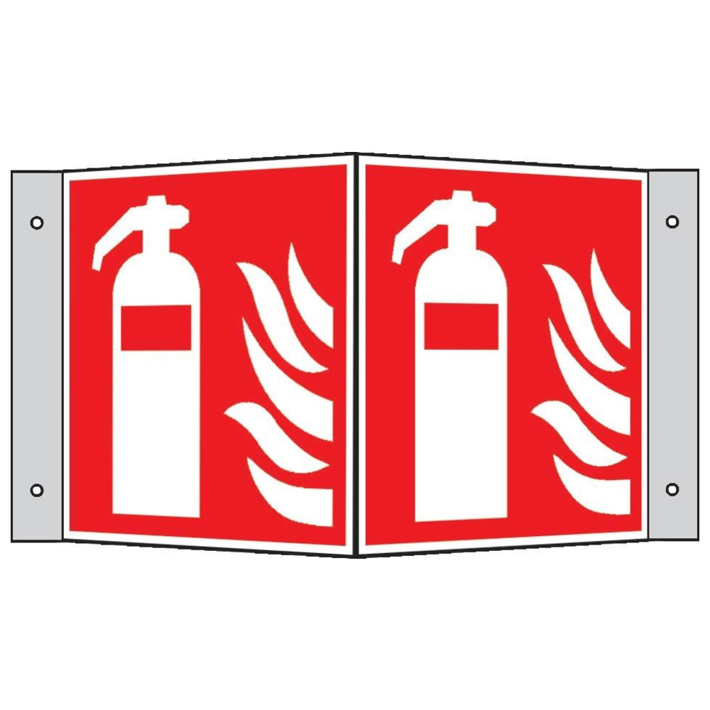 Brandschutzschild Alu Feuerlöscher Winkelschild 150 x 150