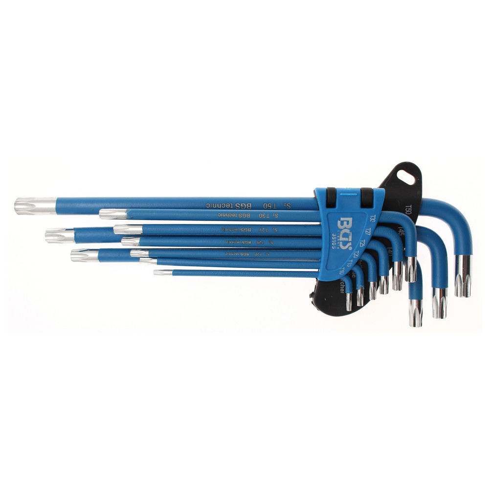 Winkelschlüssel-Satz, Torx mit und ohne Bohrung, 9-teilig
