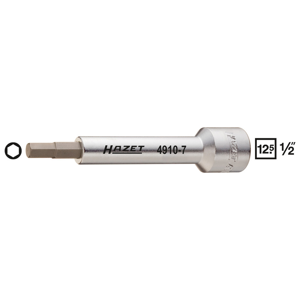 Verlängerung 4910-6 - Vierkant hohl 12,5 mm (1/2 Zoll) - Innen-Sechskant Profil