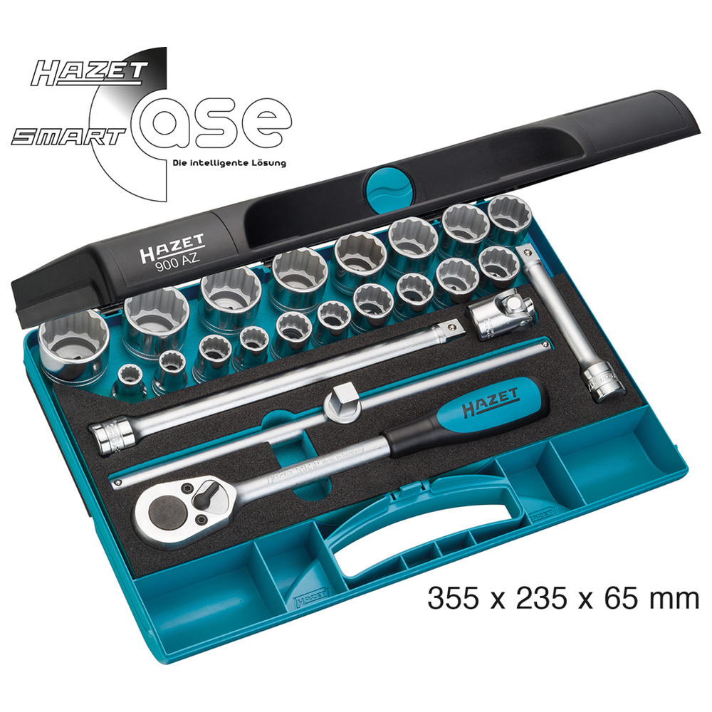 Steckschlüssel-Satz 900AZ - Vierkant hohl 12,5 mm (1/2 Zoll) - Außen-Doppel-Sec