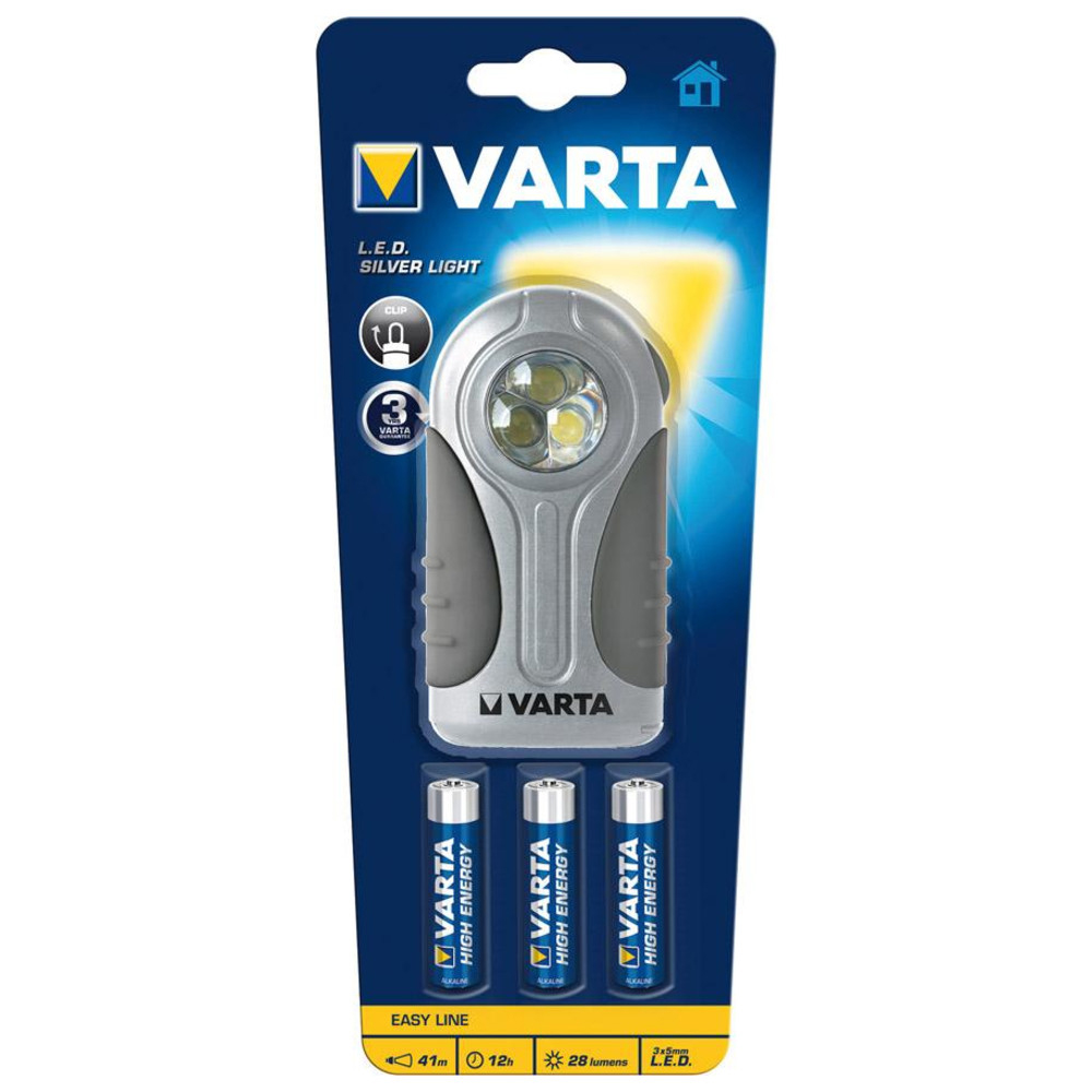 Taschenlampe LED Silver Light 3AAA 16647 m.Batt.B