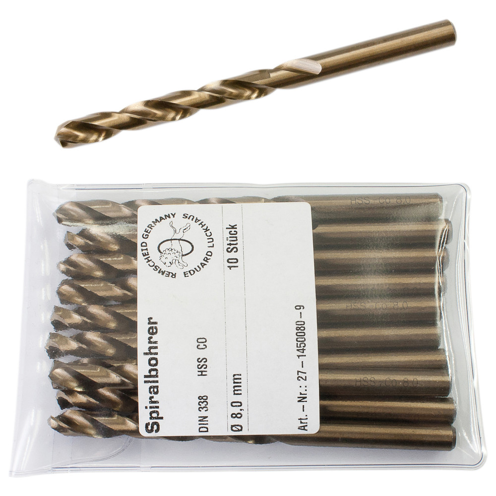 HSS-Spiralbohrer Co 5%, goldfarbig, Ø 1,0 mm